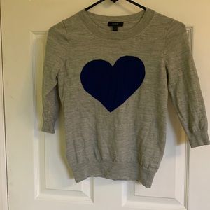 Jcrew heart sweater. Fits small. Size is xs